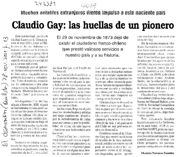 Claudio Gay: las huellas de un pionero