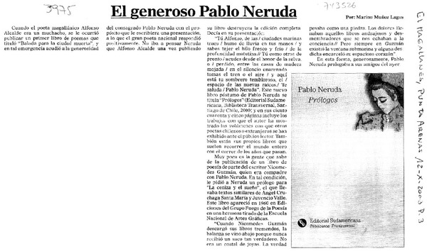 El generoso Pablo Neruda