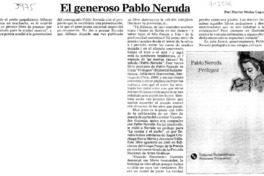 El generoso Pablo Neruda