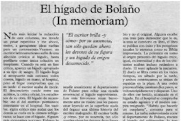 El hígado de Bolaño (In memorian)