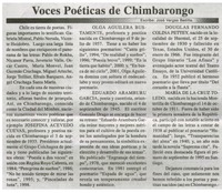 Voces poéticas de Chimbarongo