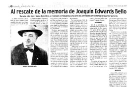 Al rescate de la memoria de Joaquín Edwards Bello