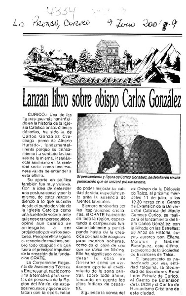 Lanzan libro sobre Obispo Carlos González