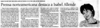 Prensa norteamericana destaca a Isabel Allende