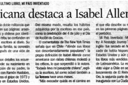 Prensa norteamericana destaca a Isabel Allende