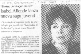 Isabel Allende lanza nueva saga juvenil "El reino del dragón de oro"