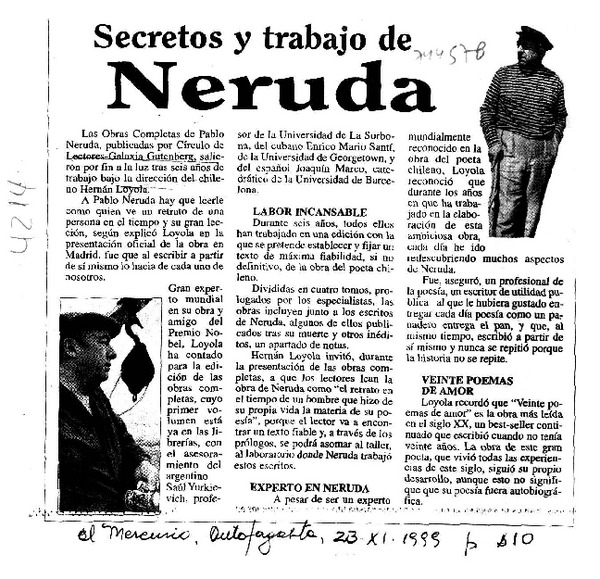 Secretos y trabajo de Neruda