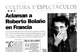 Aclaman a Roberto Bolaño en Francia