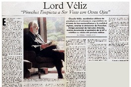 Lord Véliz "Pinochet empieza a ser visto con otros ojos"