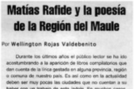 Matías Rafide y la poesía de la Región del Maule