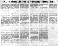 Aproximaciones a Vicente Huidobro