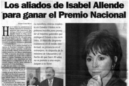 Los aliados de Isabel Allende para ganar el Premio Nacional