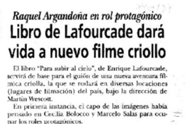 Libro de Lafourcade dará vida a nuevo filme criollo