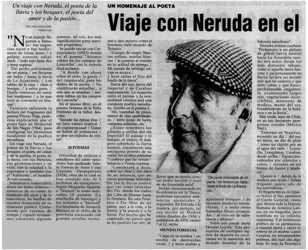 Viaje con Neruda en el corazón de La Frontera