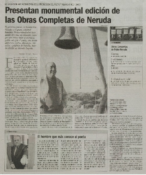 Presentan monumental edición de las Obras Completas de Neruda