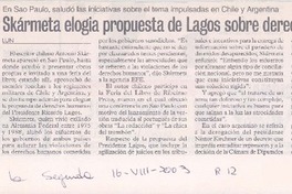 Skármeta elogia propuesta de Lagos sobre derechos humanos.