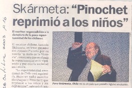 Skármeta: "Pinochet reprimió a los niños"