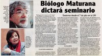 Biólogo Maturana dictará seminario.