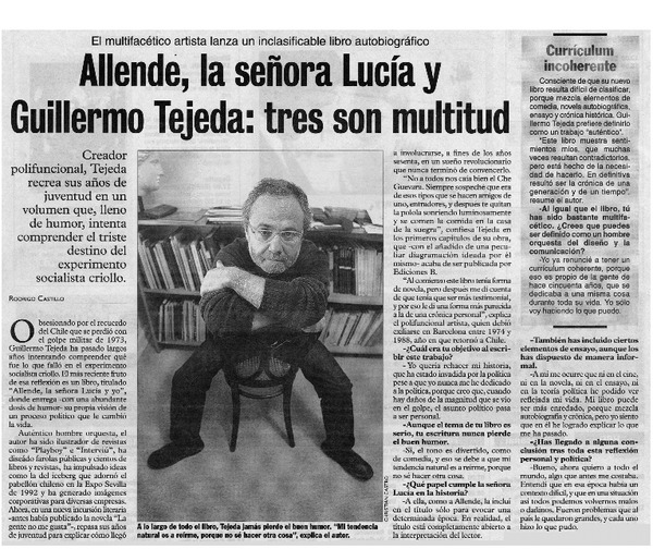 Allende, la señora Lucía y Guillermo Tejeda: tres son multitud [entrevistas]