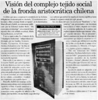 Visión del complejo tejido social de la fronda aristocrática chilena