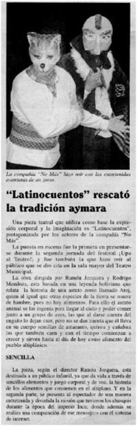 "Latinocuentos" rescató la tradición Aymara