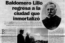 Baldomero Lillo regresa a la ciudad que inmortalizó