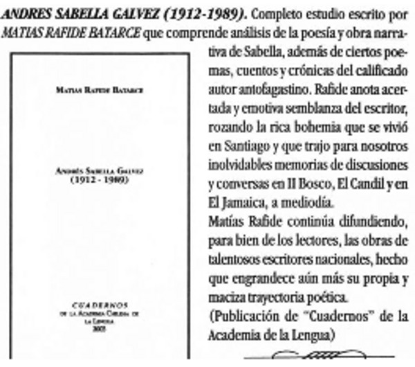 Andrés Sabella Galvez (1912-1989).