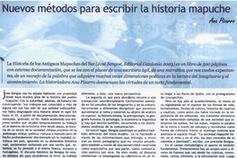 Nuevos métodos para escribir la historia mapuche