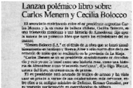 Lanzan polémico libro sobre Carlos Menem y Cecilia Bolocco