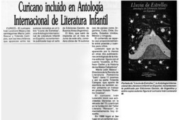 Curicano incluido en antología internacional de literatura infantil.