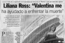 Liliana Ross: "Valentina me ha ayudado a enfrentar la muerte" [entrevistas]