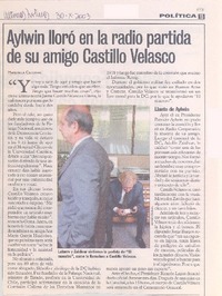 Aylwin lloró en la radio partida de su amigo Castillo Velasco