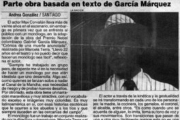 Parte obra basada en texto de García Márquez