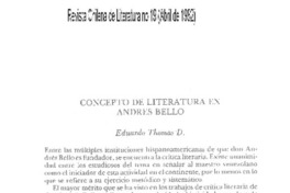 Concepto de literatura en Andrés Bello