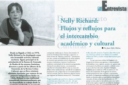 Nelly Richard: flujos y reflujos para el intercambio académico y cultural