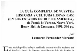 La guía completa de nuestra historia y cultura hispánicas, (en los Estados Unidos de América), de Frank de Varona