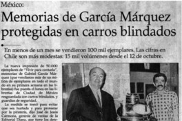Memorias de García Márquez protegidas en carros blindados.