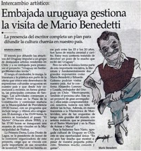 Embajada uruguaya gestiona la visita de Mario Benedetti