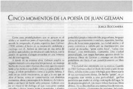 Cinco momentos de la poesía de Juan Gelman