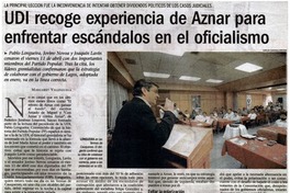 UDI recoge experiencia de Aznar para enfrentar escándalos en el oficialismo