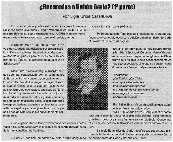 ¿Recuerdas a Rubén Darío?