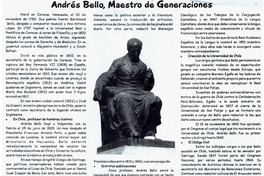 Andrés Bello, maestro de generaciones.
