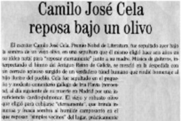 Camilo José Cela reposa bajo un olivo