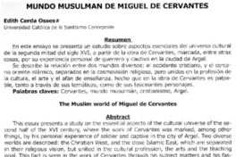 Mundo musulmán de Miguel de Cervantes