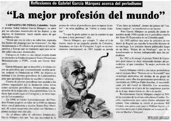 "La mejor profesión del mundo" Reflexiones de Gabriel García Márquez acerca del periodismo