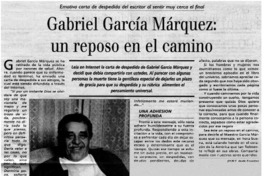 Gabriel García Márquez : un reposo en el camino