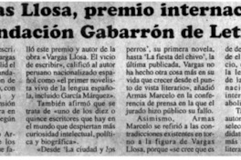 Vargas Llosa, premio internacional Fundación Gabarrón de Letras.