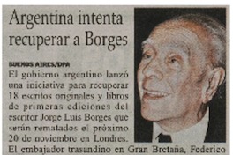 Argentina intenta recuperar a Borges.