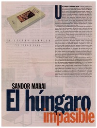 Sandor Marai, el húngaro impasible