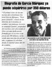 Biografía de García Márquez ya puede adquirirse por 350 dólares.